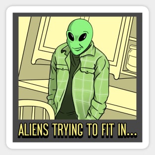 Aliens Meme Funny Sticker